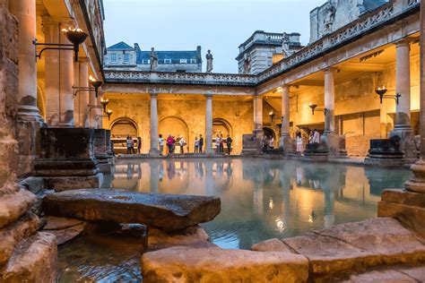 Explore The Roman Baths Lit By Flaming Torches The English Home