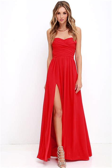 Red Gown Strapless Dress Maxi Dress 82 00