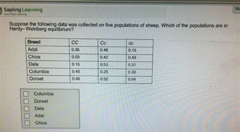 Worksheets are hardy weinberg problem set key, hardy we. Solved: Suppose The Following Data Was Collected On Five P ...