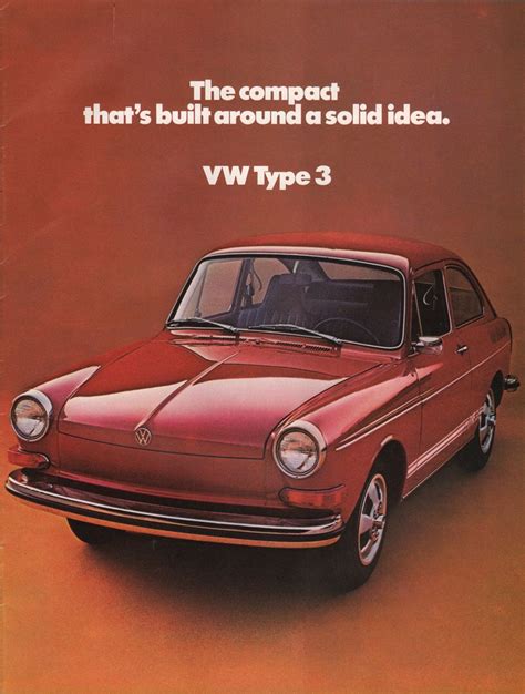 Volkswagen 1972 Type 3 Sales Brochure Volkswagen Type 3 Vw Type 3