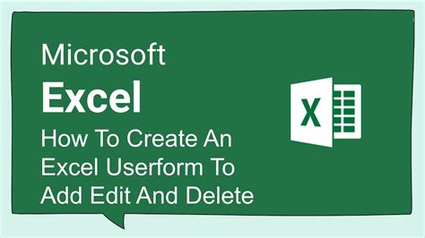 Excel Vba How To Create An Excel Userform To Add Edit And Delete