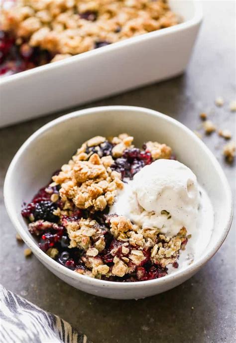 The Easiest Triple Berry Crisp Made With Frozen Berries For A Juicy