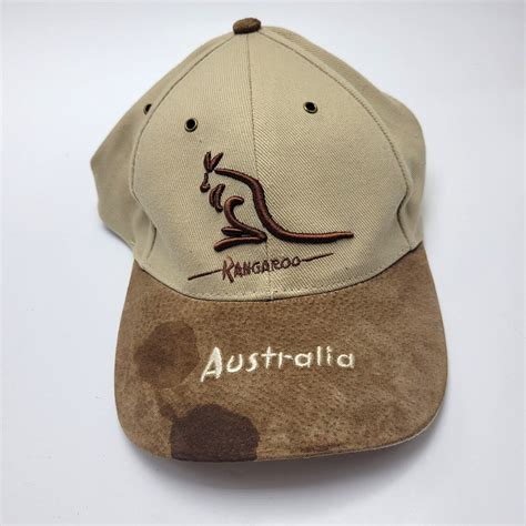 Kangaroo Australia Souvenir Hat Cap Beige Strapback B Gem