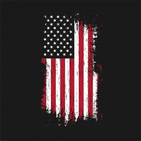 Zraniť Sa Odpadkový Kôš Prsia Grunge American Flag Vector Nesúlad Akčné