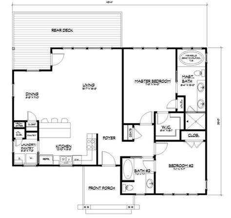 House Plan 5738 00001 Exclusive Plan 1229 Square Feet 2 Bedrooms