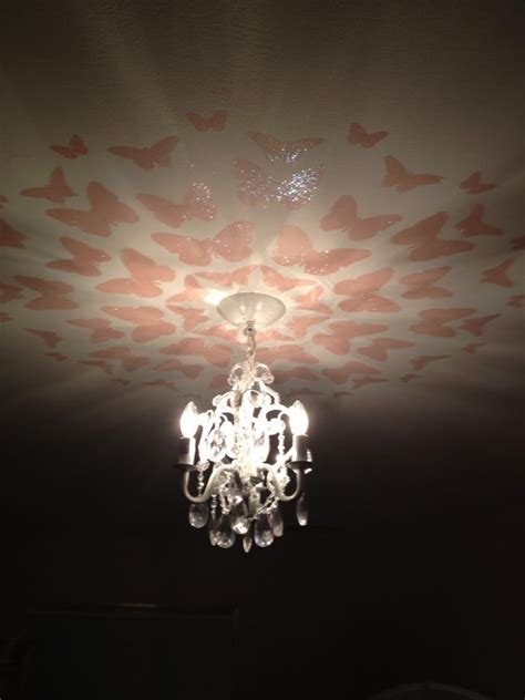 Kalleighs Ceiling Butterfly Medallian Stencil And Glitter