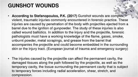 Solution Gunshot Wounds Presentation Studypool