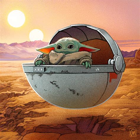 Star Wars Mandalorian Tribute Baby Yoda Floats On Risd Portfolios