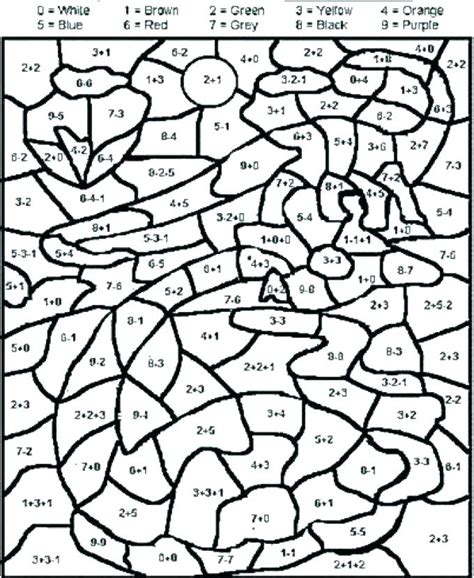 2nd Grade Math Color By Number Coloring Pages Sketch Coloring Page