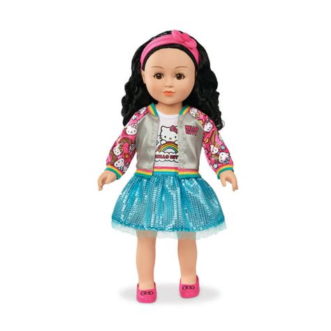 My Life As Poseable Hello Kitty Super Fan 18 Doll Black Hair Brown