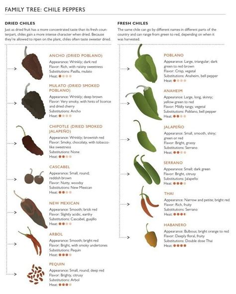 Pepper Chart With Pictures