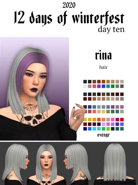 Rina Hair Evoxyr Sims 4 Sims Rina