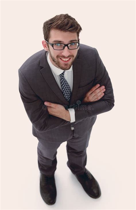 Portrait Of A Serious Businessman View From Above Stock Photo Image