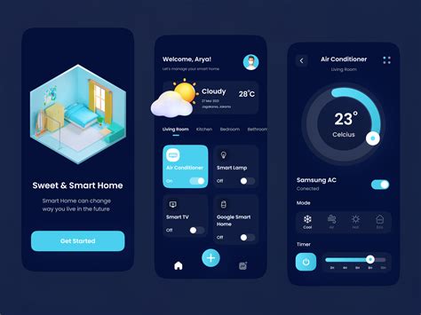 Smart Home Dark Mode App By Arya Wijaya Kusuma For Plainthing Studio On