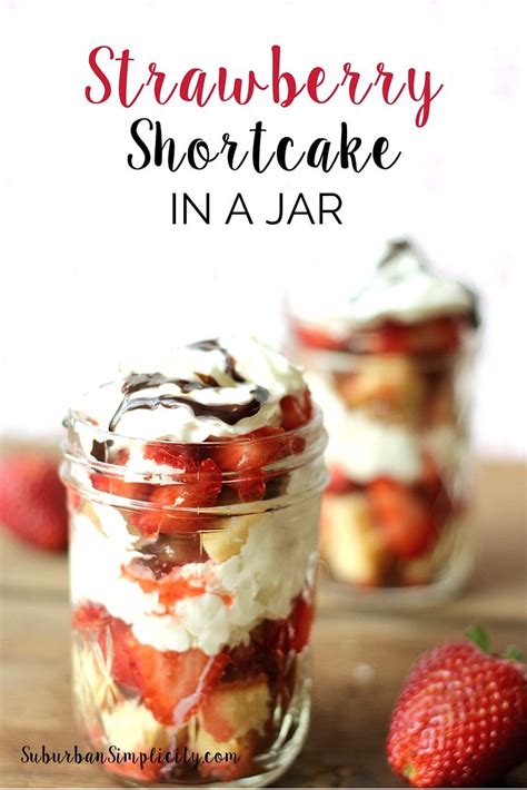 Strawberry Shortcake In A Jar With Whipped Cream And Strawberries
