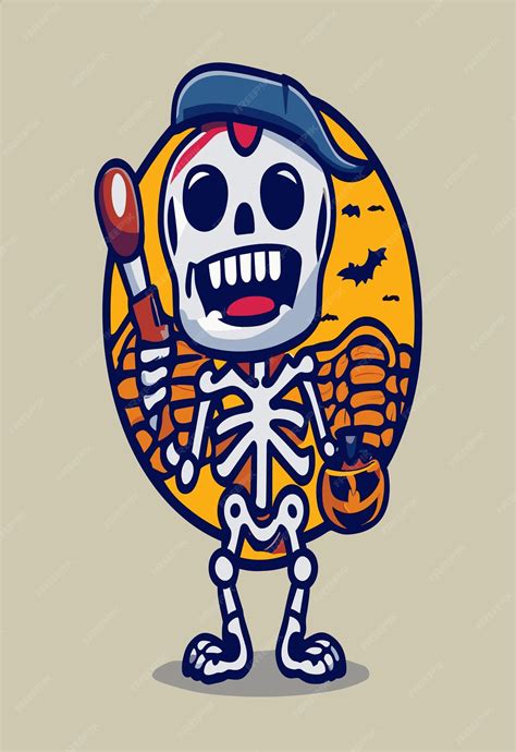 Premium Vector Halloween Scary Skeletons 2d Clipart Vector Design