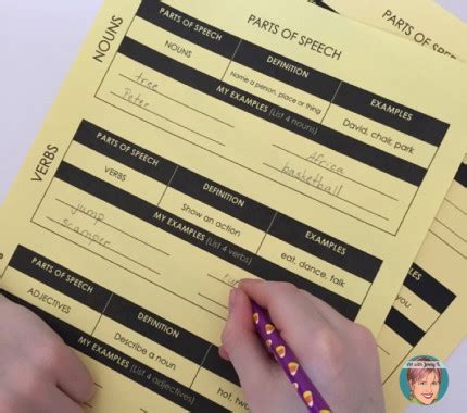 I prefer spending time with my children rather than buying toys for them. Parts of Speech Coloring Pages - Art with Jenny K