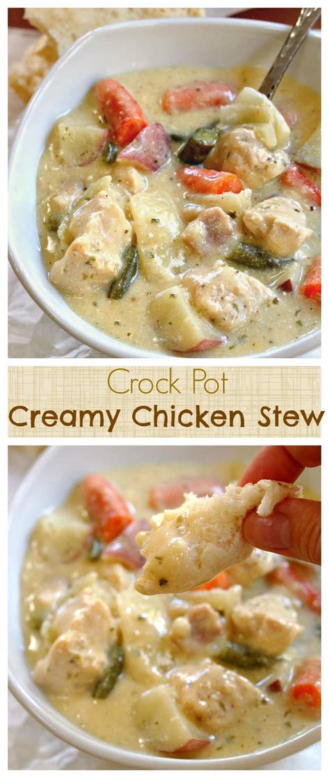 Remove from heat and transfer chicken to a medium bowl. Crock Pot Creamy Chicken Stew - The Cozy Cook