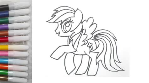 Drawing Rainbow Dash Kuda Pony Menggambar Rainbow Dash Kuda Poni