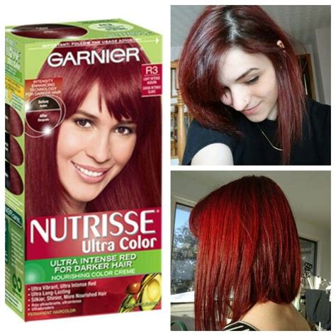 Dying hair dark brown with garnier nutrisse dark chocolate #40. Garnier ultra color R3 for dark hair results | Boxed hair ...