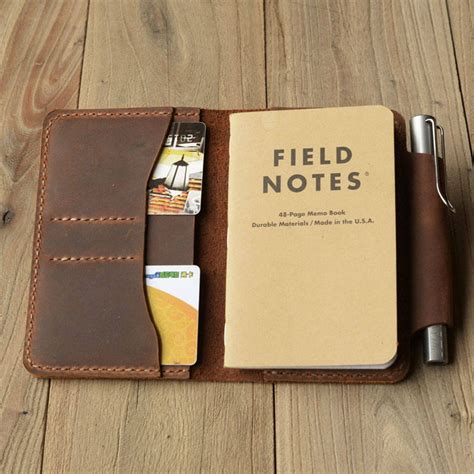 Refillable Genuine Leather Journal Cover For Pocket Size Field Etsy