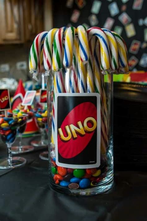 Lucianos Uno Themed Birthday Party Unocards Treattable Candycanes