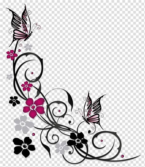 Black Butterfly Border Png