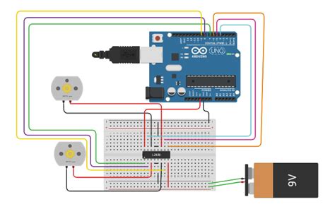 Circuit Design L293d Con Arduino Tinkercad