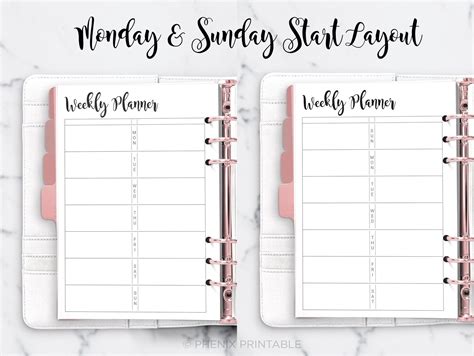 Weekly Planner Split Section Daily Planner Weekly Schedule To Etsy