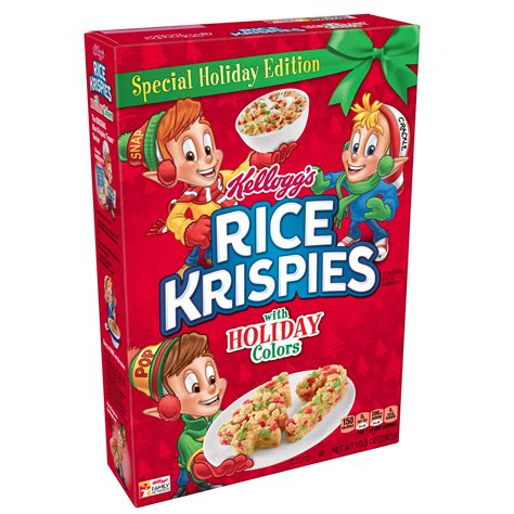 Kellogg S Rice Krispies Breakfast Cereal Original With Holiday Colors Special Holiday Edition
