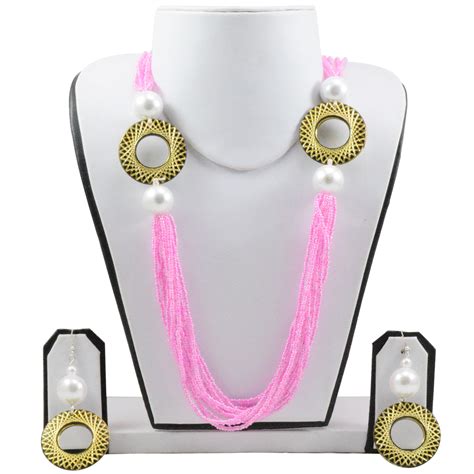 Pink Jeko Moti Designer Necklace Just Rs Free Shipping