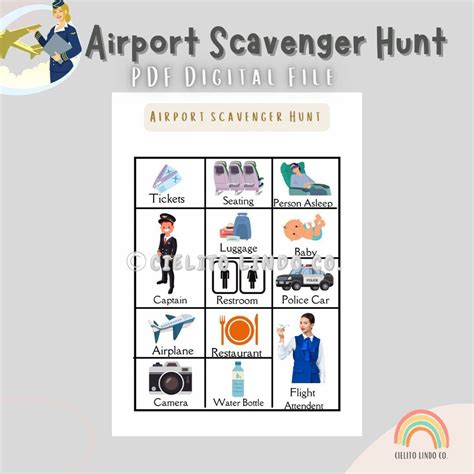 Airport Scavenger Hunt For Kids Traveling Scavenge Hunt For Etsy