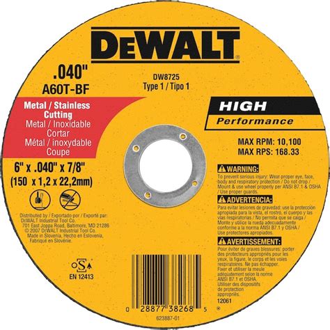 Dewalt 6 In High Performance Aluminum Oxide Circular Saw Blade In The
