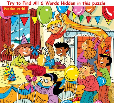 Find Six Words Hidden Part 19 Puzzles World