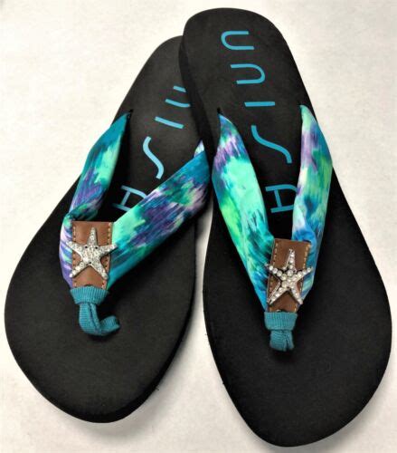 Unisa Flip Flops Womens Lightweight Soft Footbed Starfish Novelty Charm