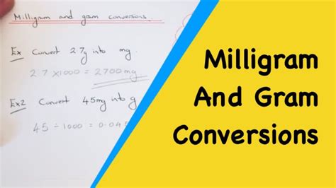 How Many Milligrams Are In A Gram Converting Between Milligrams And