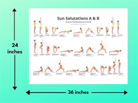 Sun Salutations A And B Yoga Poses Poster Workout Poster Sun Etsy
