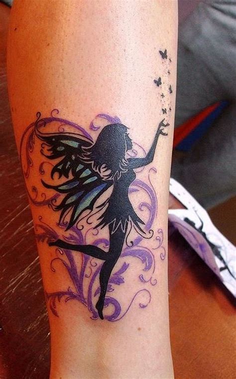 Nice Black Fairy With Purple Patterns Tattoo Tattoos Book 65000