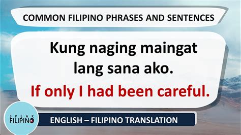 Commonly Used Filipino Phrases 14 English Tagalog Youtube