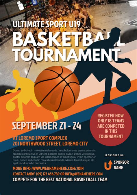 basketball tournament flyer template