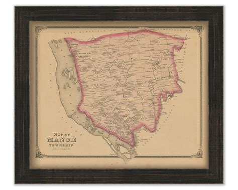 Manor Pennsylvania 1875 Map Replica Or Genuine Original