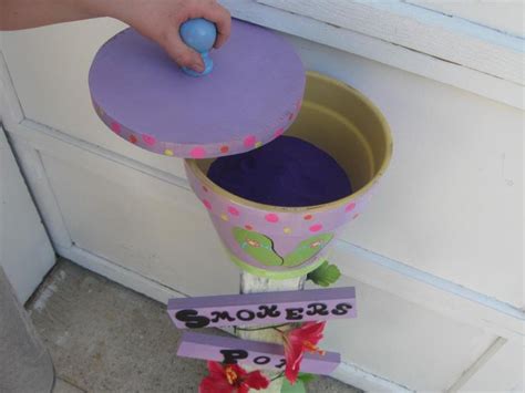 I'm afraid you might go on with this indefinately, so i give. smokers pot hand painted outdoor ash tray painted By Jodi ...