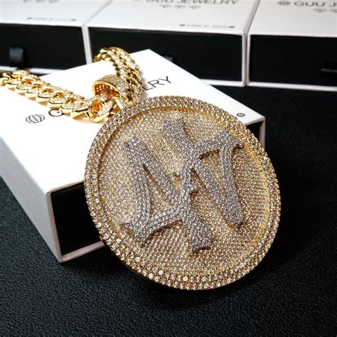 Iced Out Gold Plated 3d Big 44 Disc Blingbling Necklace The Guu Shop