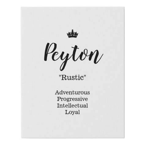 Name Meaning Canvas Picture Peyton Uk