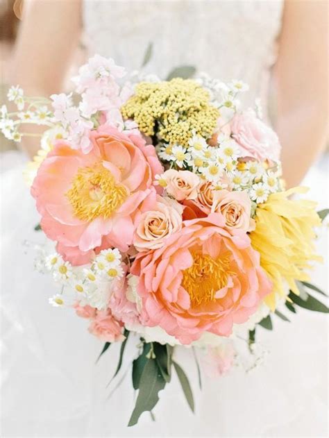 Yellow Wedding Yellow And Peach Bridal Bouquet 2140581 Weddbook