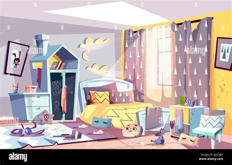 Messy Boy Bedroom Stock Vector Images Alamy
