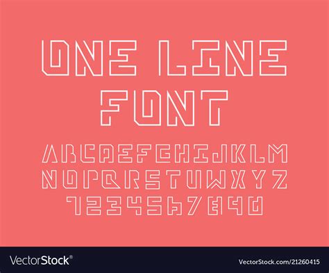 One Line Font Alphabet Royalty Free Vector Image