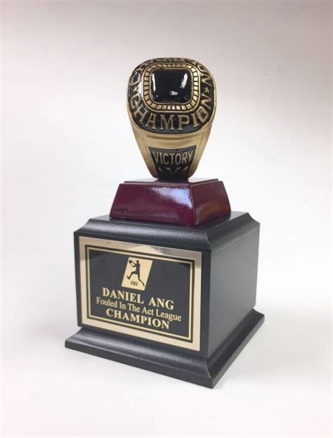 8 Championship Ring Season Trophy On Black Base Best Trophies And Awards