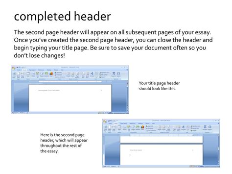 Ppt Create An Apa Style Header Using Microsoft Word 2007 Powerpoint