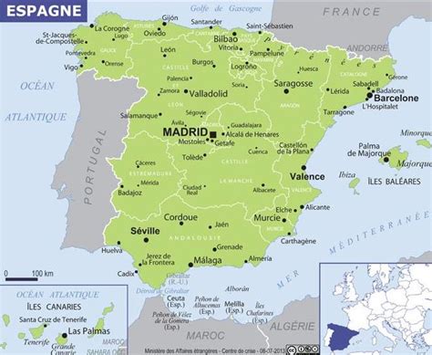 Barcelone, séville, grenade ou encore valence ou palma de majorque. Espagne - Carte géographique - Arts et Voyages